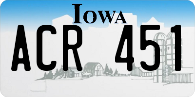 IA license plate ACR451