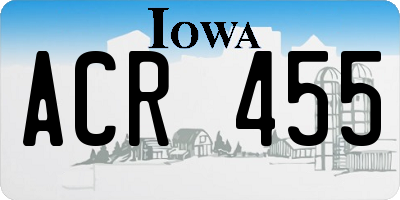 IA license plate ACR455