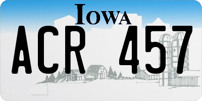 IA license plate ACR457