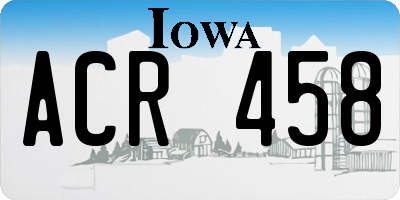 IA license plate ACR458