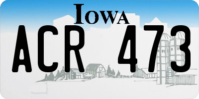 IA license plate ACR473