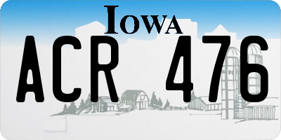 IA license plate ACR476
