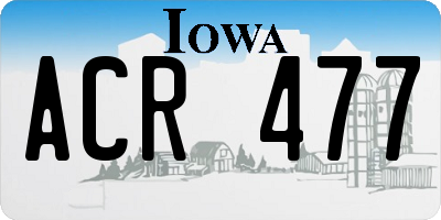IA license plate ACR477