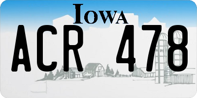 IA license plate ACR478