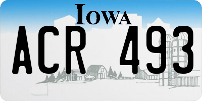 IA license plate ACR493