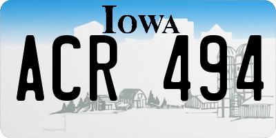 IA license plate ACR494