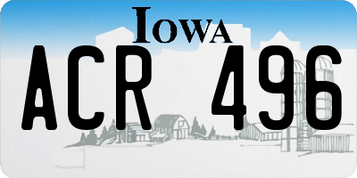 IA license plate ACR496