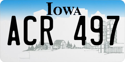 IA license plate ACR497