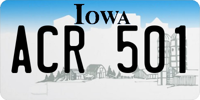 IA license plate ACR501