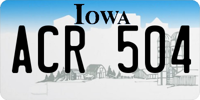 IA license plate ACR504