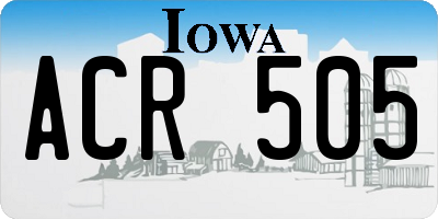 IA license plate ACR505