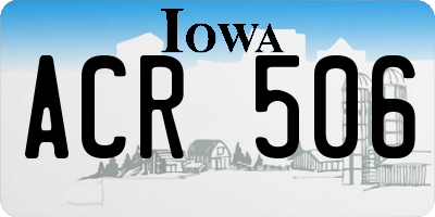 IA license plate ACR506