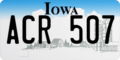 IA license plate ACR507