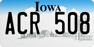 IA license plate ACR508
