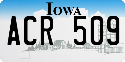 IA license plate ACR509