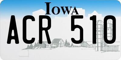 IA license plate ACR510