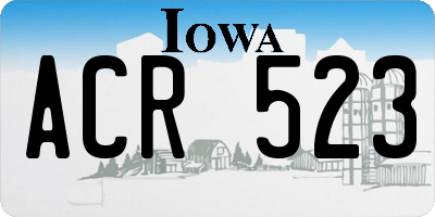 IA license plate ACR523