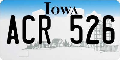 IA license plate ACR526