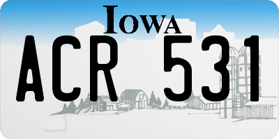 IA license plate ACR531