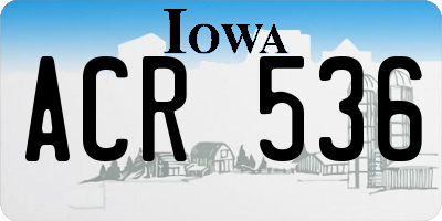 IA license plate ACR536