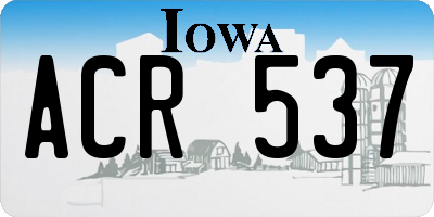 IA license plate ACR537