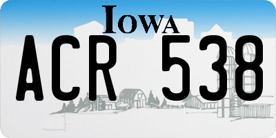 IA license plate ACR538