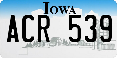 IA license plate ACR539