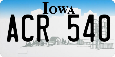 IA license plate ACR540