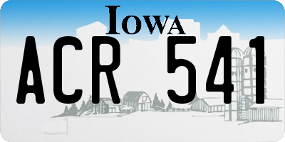 IA license plate ACR541