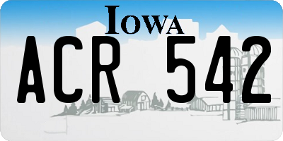 IA license plate ACR542