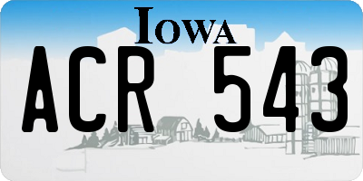 IA license plate ACR543