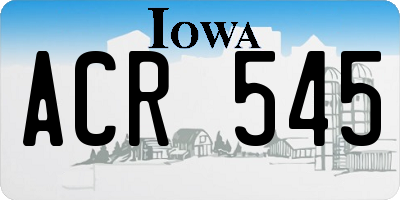 IA license plate ACR545