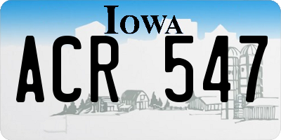 IA license plate ACR547