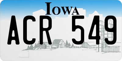 IA license plate ACR549