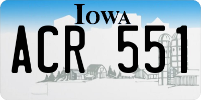 IA license plate ACR551