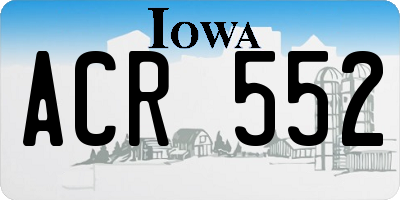 IA license plate ACR552