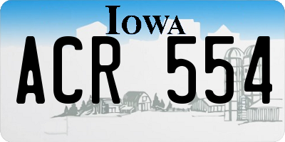 IA license plate ACR554