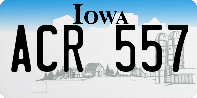 IA license plate ACR557