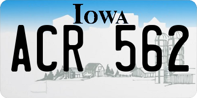 IA license plate ACR562