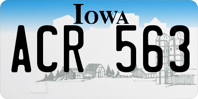 IA license plate ACR563