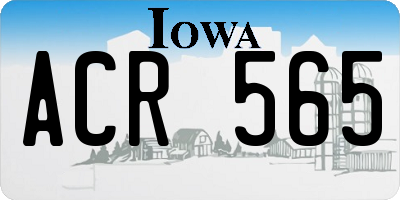 IA license plate ACR565