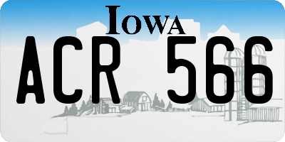 IA license plate ACR566