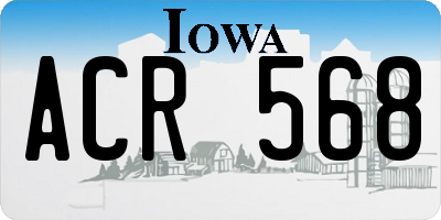 IA license plate ACR568