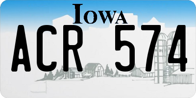 IA license plate ACR574
