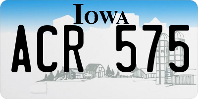 IA license plate ACR575
