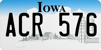 IA license plate ACR576