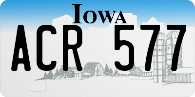IA license plate ACR577