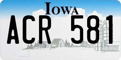 IA license plate ACR581
