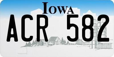 IA license plate ACR582