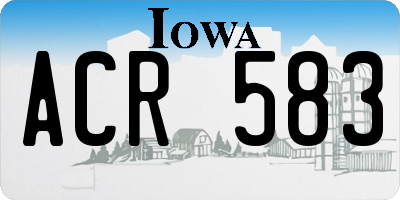 IA license plate ACR583
